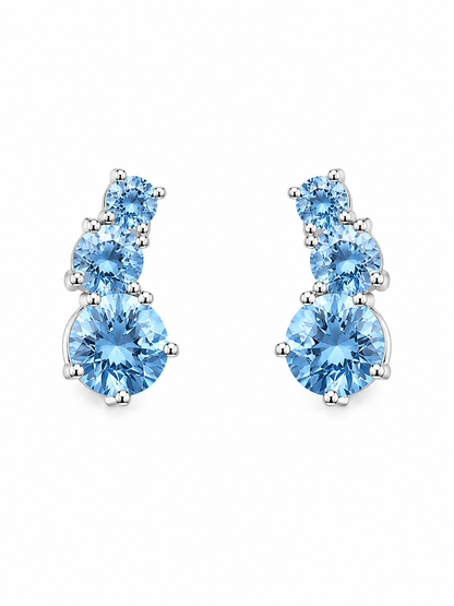 Brinco Ear Cuff 3 Pedras Azul Jeans
