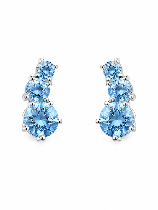 Ear Cuff 3 Pedras Azul Jeans