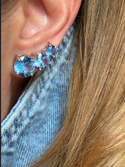 Ear Cuff 3 Pedras Azul Jeans